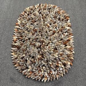 Round Rag Scrap Fabric Fall Colored Rug Table Runner Home Decor 32" x 22"